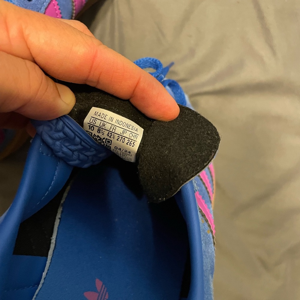 adidas Gazelle Platform Blue Pink Suede Sneakers - Picture 8 of 8